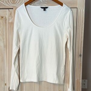 Banana Republic Factory Ivory Long Sleeve Top